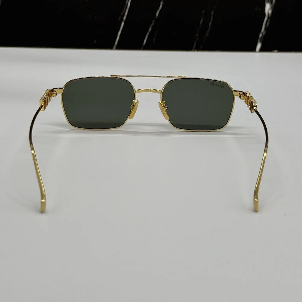 NEW GUCCI SUNGLASSES GOLD UNISEX EYEWEAR GUCCI GG1804S 001